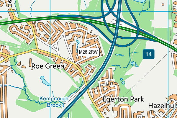 M28 2RW map - OS VectorMap District (Ordnance Survey)