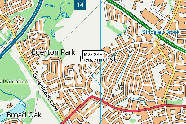 M28 2SE map - OS VectorMap District (Ordnance Survey)