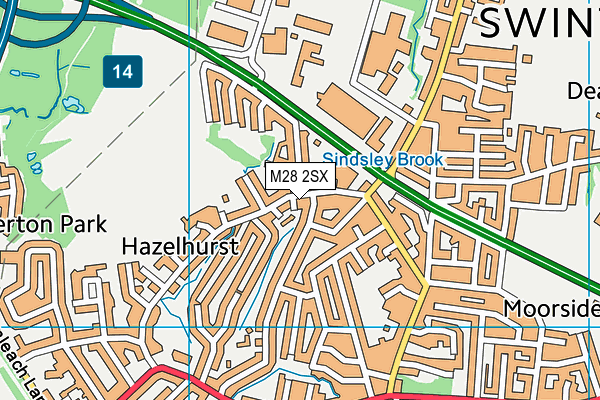 M28 2SX map - OS VectorMap District (Ordnance Survey)