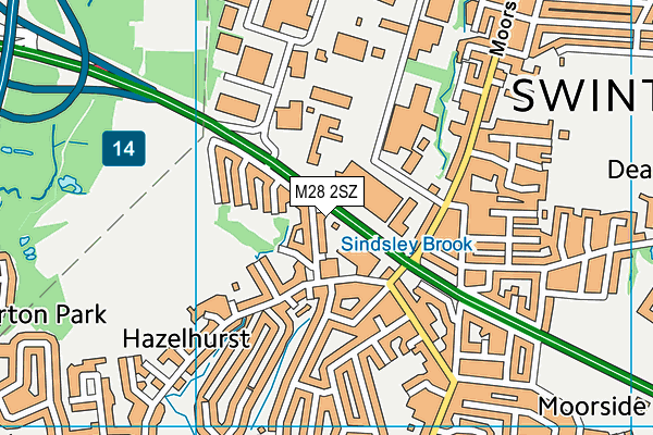 M28 2SZ map - OS VectorMap District (Ordnance Survey)