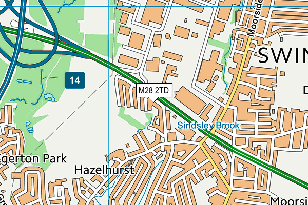 M28 2TD map - OS VectorMap District (Ordnance Survey)