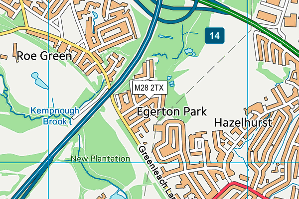 M28 2TX map - OS VectorMap District (Ordnance Survey)