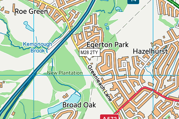 M28 2TY map - OS VectorMap District (Ordnance Survey)
