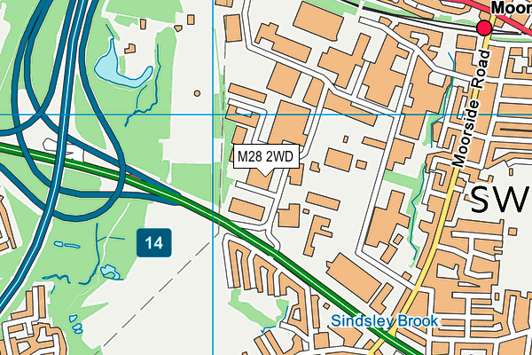 M28 2WD map - OS VectorMap District (Ordnance Survey)