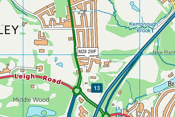 St Mark's CofE Primary School map (M28 2WF) - OS VectorMap District (Ordnance Survey)