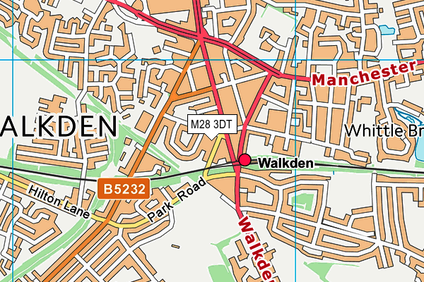 M28 3DT map - OS VectorMap District (Ordnance Survey)