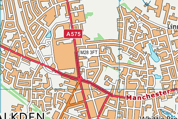 M28 3FT map - OS VectorMap District (Ordnance Survey)