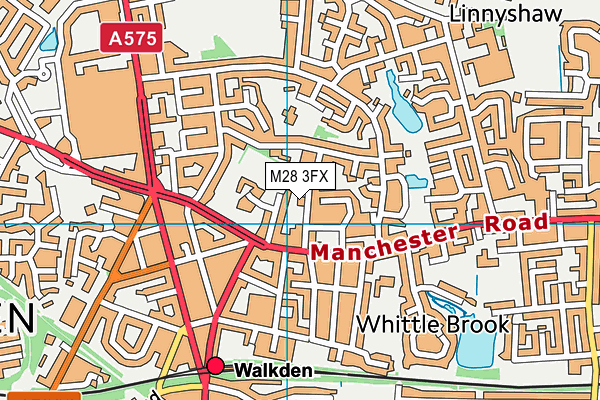 M28 3FX map - OS VectorMap District (Ordnance Survey)