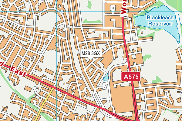 M28 3GX map - OS VectorMap District (Ordnance Survey)