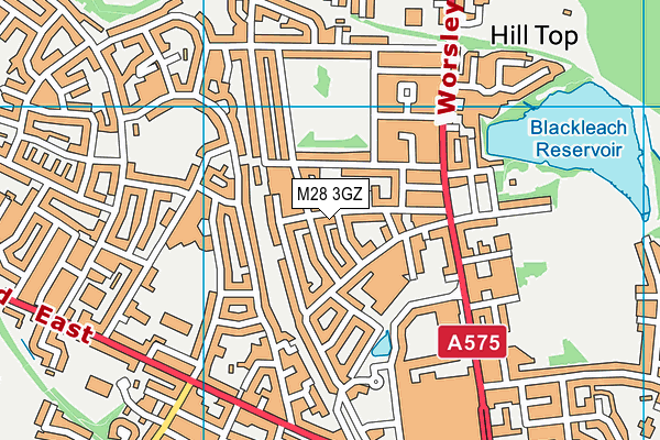 M28 3GZ map - OS VectorMap District (Ordnance Survey)