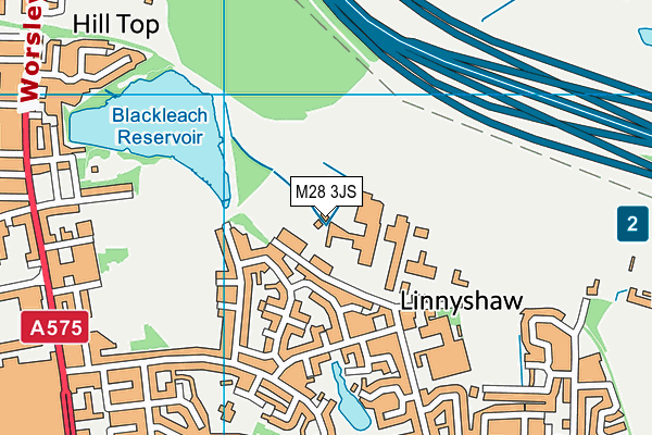 M28 3JS map - OS VectorMap District (Ordnance Survey)