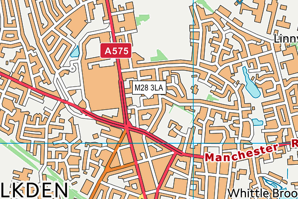 M28 3LA map - OS VectorMap District (Ordnance Survey)
