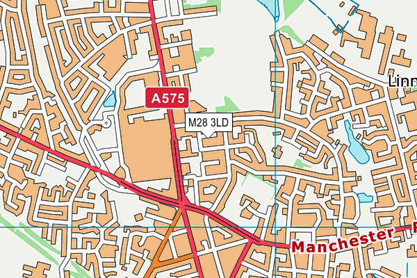 M28 3LD map - OS VectorMap District (Ordnance Survey)