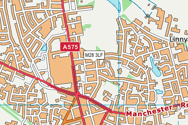 M28 3LF map - OS VectorMap District (Ordnance Survey)