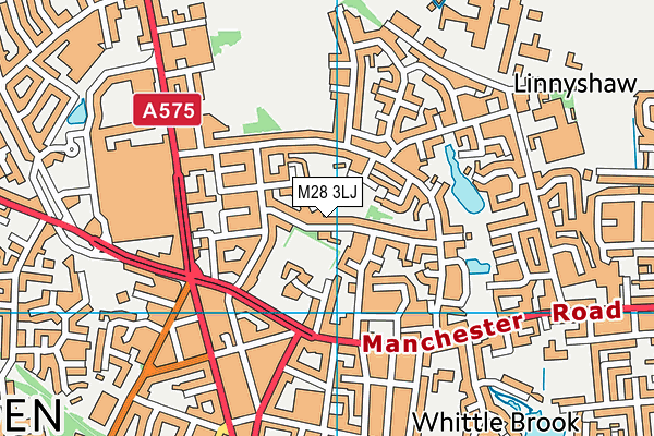 M28 3LJ map - OS VectorMap District (Ordnance Survey)