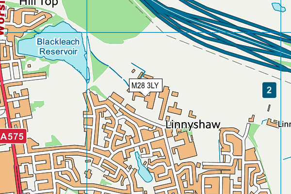 M28 3LY map - OS VectorMap District (Ordnance Survey)