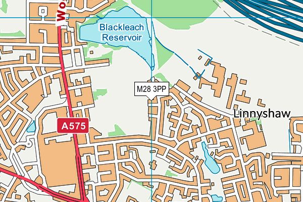 M28 3PP map - OS VectorMap District (Ordnance Survey)