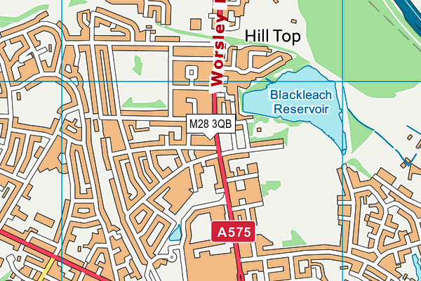 M28 3QB map - OS VectorMap District (Ordnance Survey)