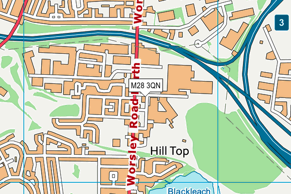 M28 3QN map - OS VectorMap District (Ordnance Survey)