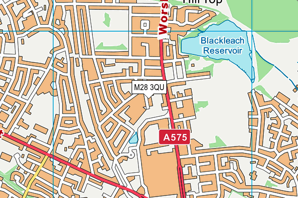 M28 3QU map - OS VectorMap District (Ordnance Survey)