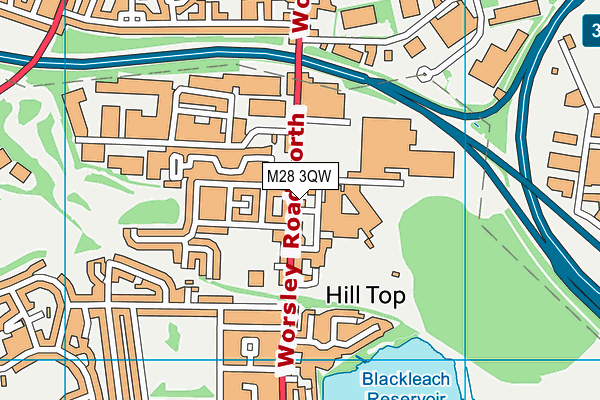 M28 3QW map - OS VectorMap District (Ordnance Survey)