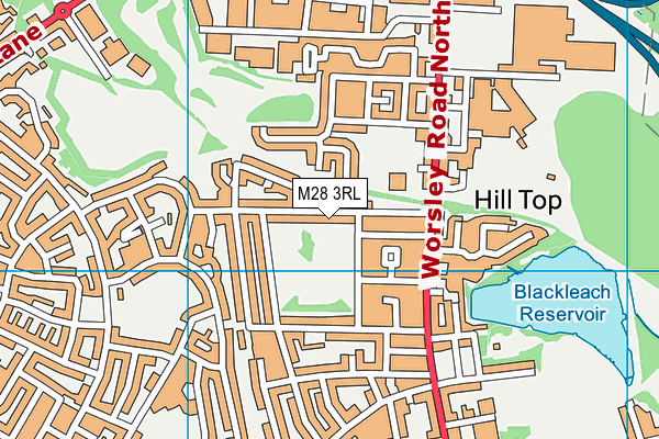 M28 3RL map - OS VectorMap District (Ordnance Survey)