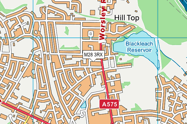 M28 3RX map - OS VectorMap District (Ordnance Survey)