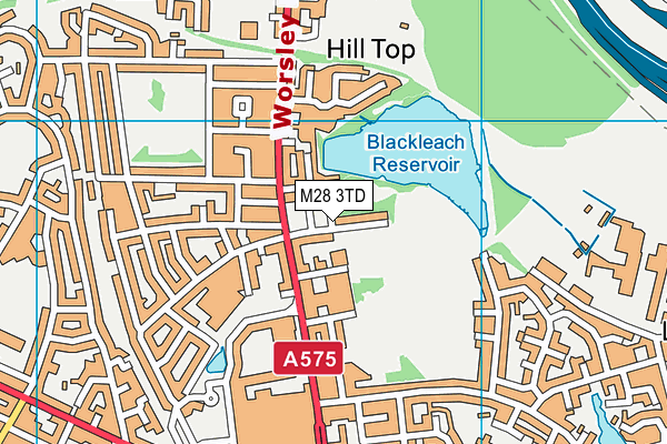 M28 3TD map - OS VectorMap District (Ordnance Survey)