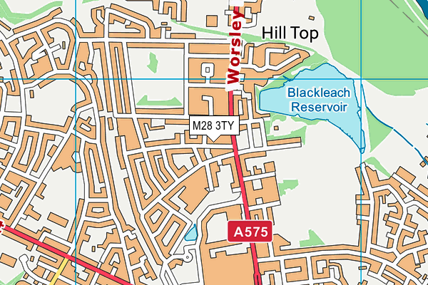 M28 3TY map - OS VectorMap District (Ordnance Survey)