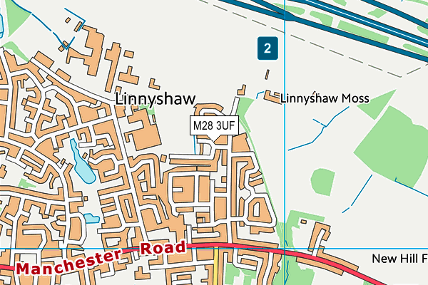 M28 3UF map - OS VectorMap District (Ordnance Survey)