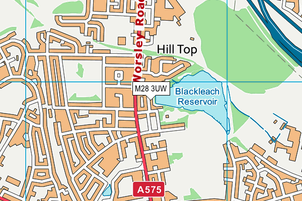 M28 3UW map - OS VectorMap District (Ordnance Survey)