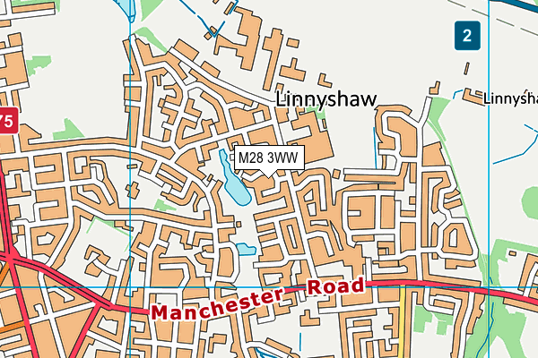 M28 3WW map - OS VectorMap District (Ordnance Survey)