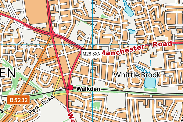 M28 3XN map - OS VectorMap District (Ordnance Survey)
