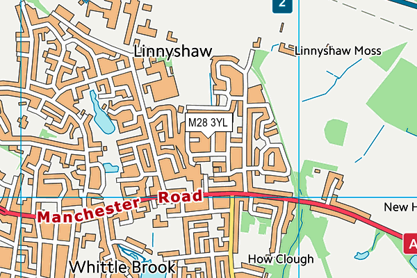 M28 3YL map - OS VectorMap District (Ordnance Survey)