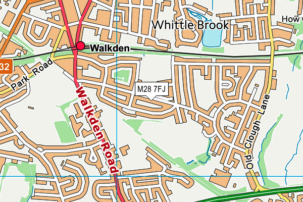 Walkden Recreation Centre (Closed) map (M28 7FJ) - OS VectorMap District (Ordnance Survey)