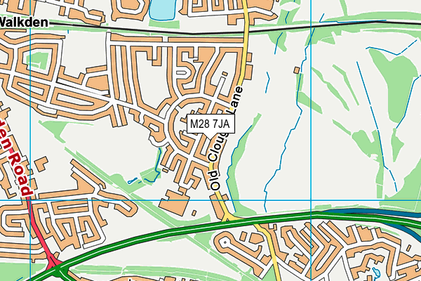 M28 7JA map - OS VectorMap District (Ordnance Survey)