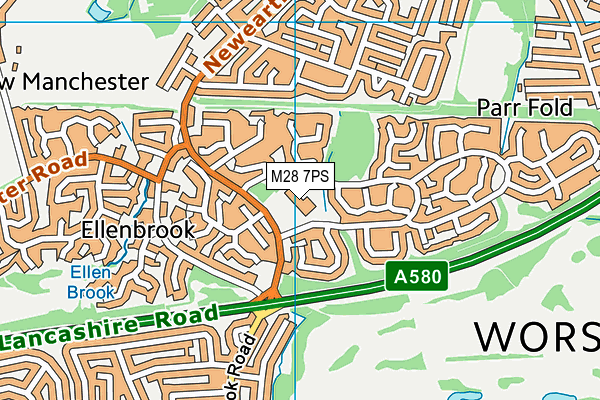 Ellenbrook Community Primary School map (M28 7PS) - OS VectorMap District (Ordnance Survey)