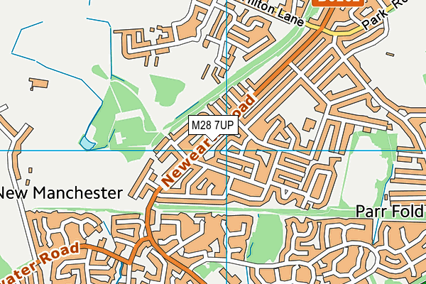 M28 7UP map - OS VectorMap District (Ordnance Survey)
