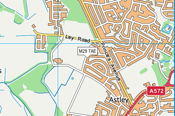 M29 7AE map - OS VectorMap District (Ordnance Survey)