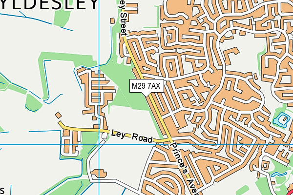 M29 7AX map - OS VectorMap District (Ordnance Survey)