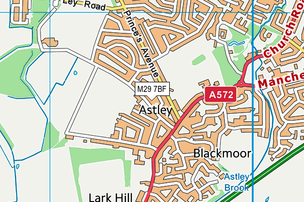 M29 7BF map - OS VectorMap District (Ordnance Survey)