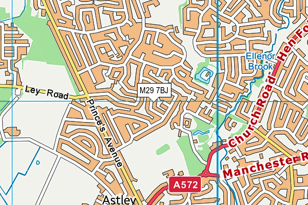 M29 7BJ map - OS VectorMap District (Ordnance Survey)