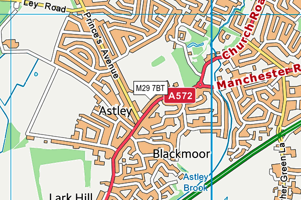 M29 7BT map - OS VectorMap District (Ordnance Survey)