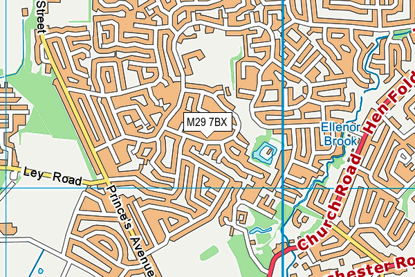 M29 7BX map - OS VectorMap District (Ordnance Survey)