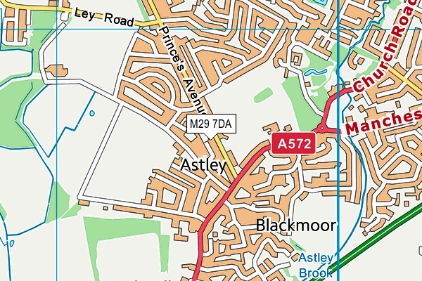 M29 7DA map - OS VectorMap District (Ordnance Survey)