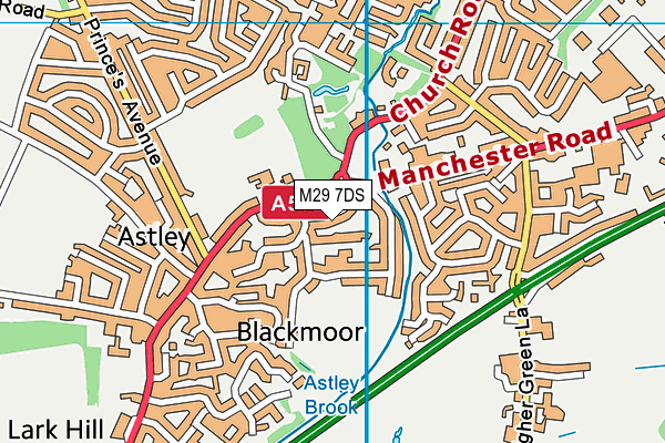 M29 7DS map - OS VectorMap District (Ordnance Survey)