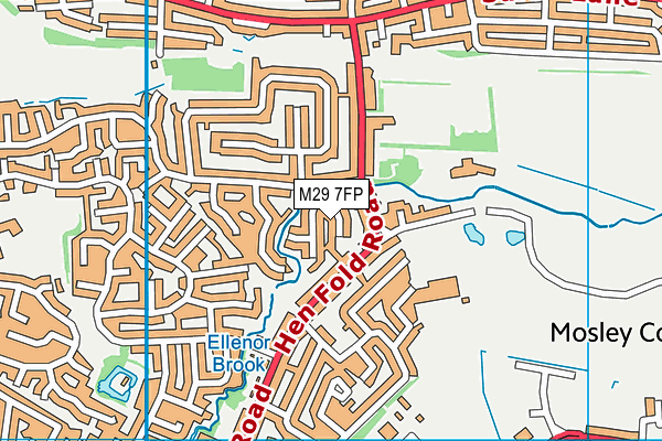 M29 7FP map - OS VectorMap District (Ordnance Survey)
