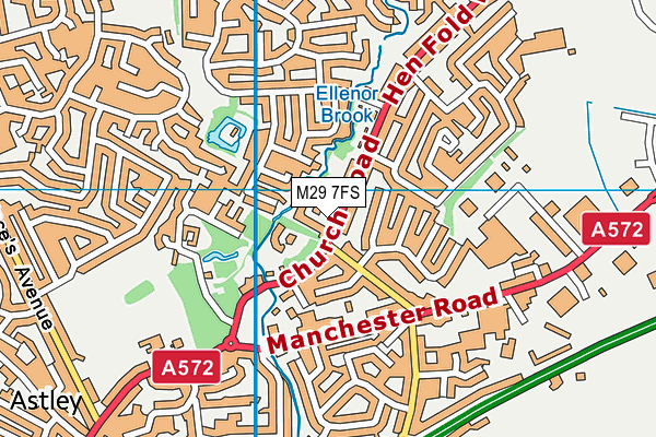 M29 7FS map - OS VectorMap District (Ordnance Survey)