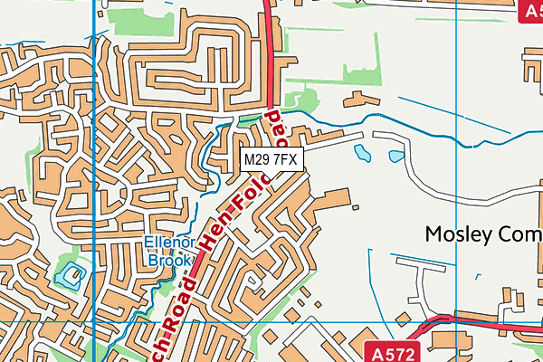 M29 7FX map - OS VectorMap District (Ordnance Survey)