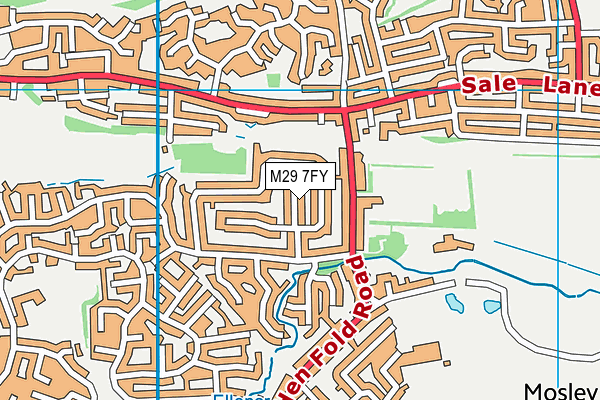 M29 7FY map - OS VectorMap District (Ordnance Survey)